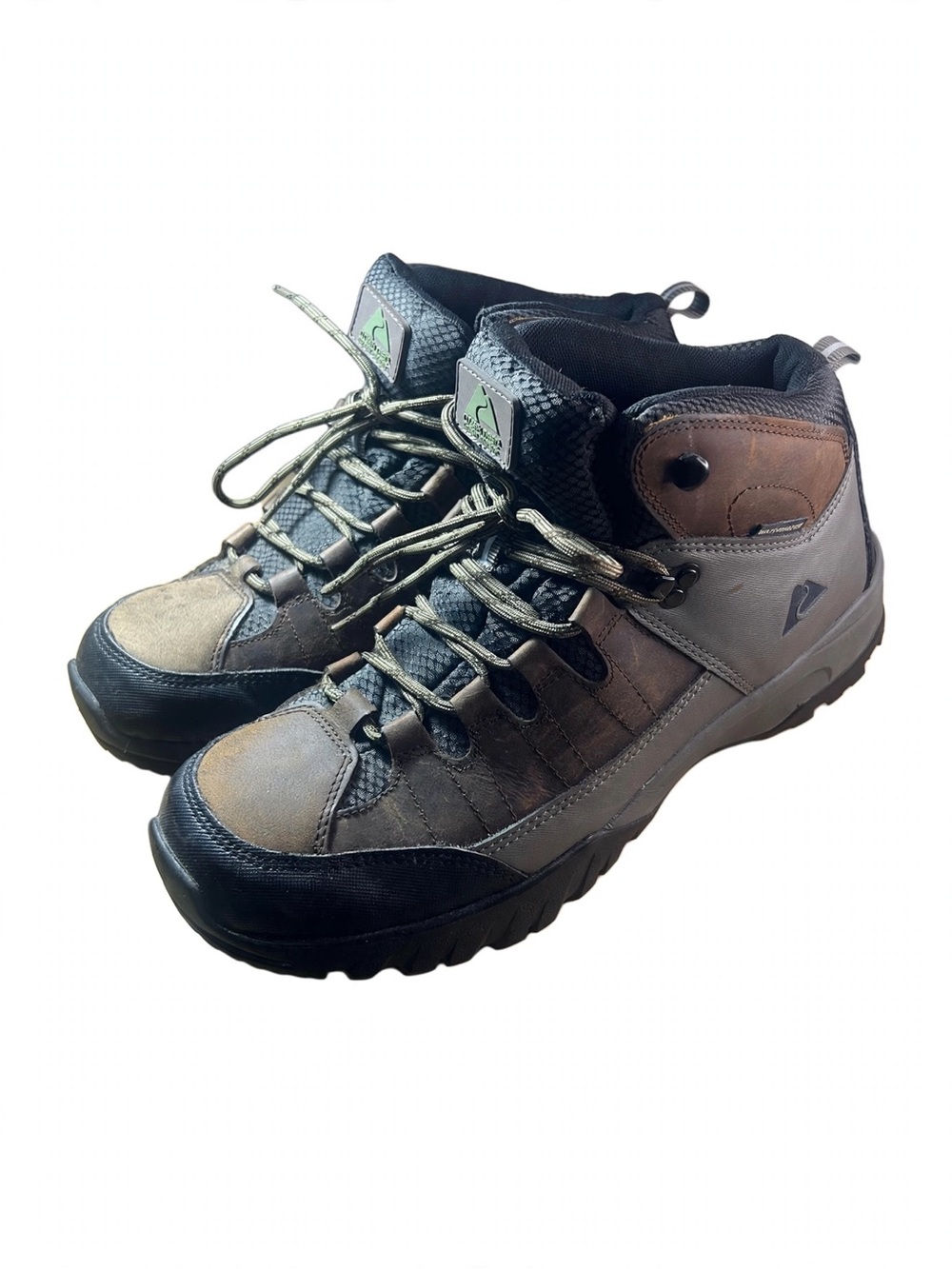 Ozark Trail Men's Brown Black and Grey Hiking Boots waterproof